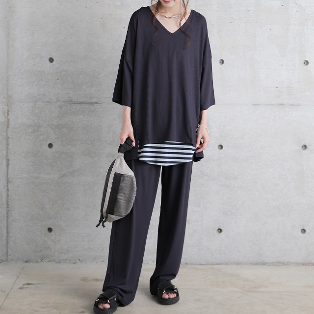 セットアップ ルームウェア ワンマイルウェア 上下セット パジャマ レディース 半袖 | HUG.U | 04