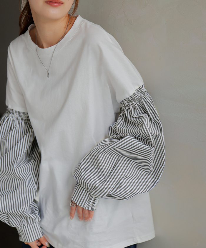 HUG.U トップス レディース ブラウス カットソー ロング Tシャツ