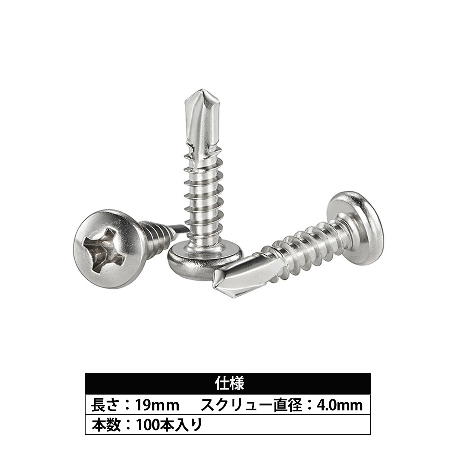 ドリルねじ ナベ ステンレス 板金用 ドリルビス M4.0 M4.2 13mm 19mm