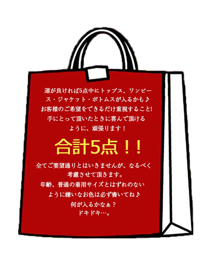 HENANA lucky bag ラッキーバッグ ラッキー福袋 5点入り 送料