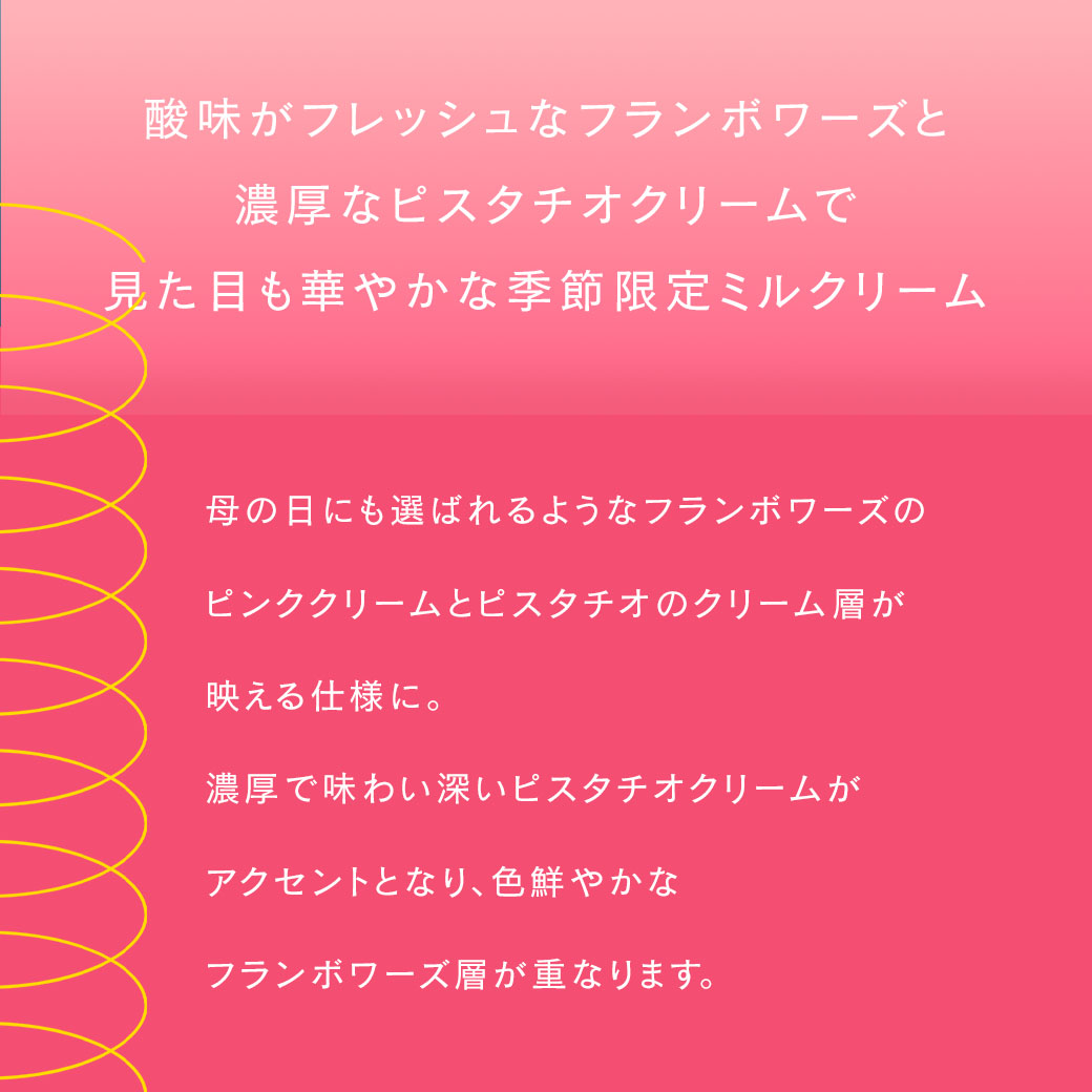 ミルクリーム 果肉あふれるフランボワーズとピスタチオ