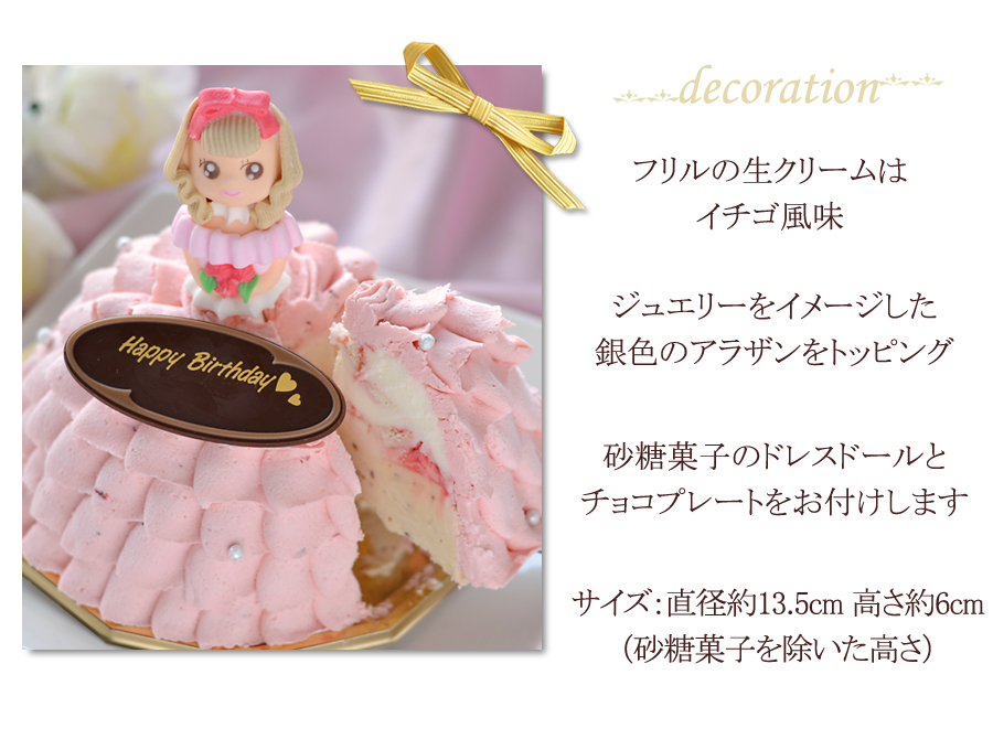hello Kitty プリンセスフラワードレスカントリーヴィンテージ 50th バースデー ドレス アイスケーキ （ プリンセス ローズ ） 4.5号