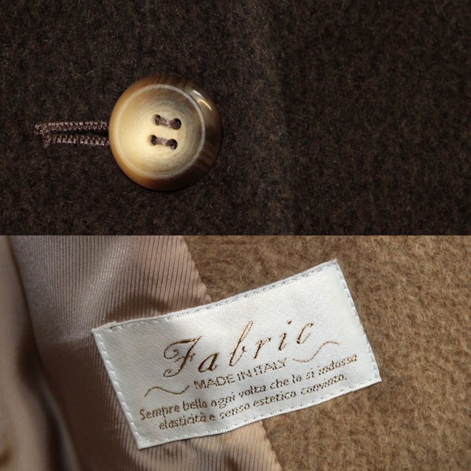 コート イタリアブランド フォックス ファー トリミング アンゴラ混