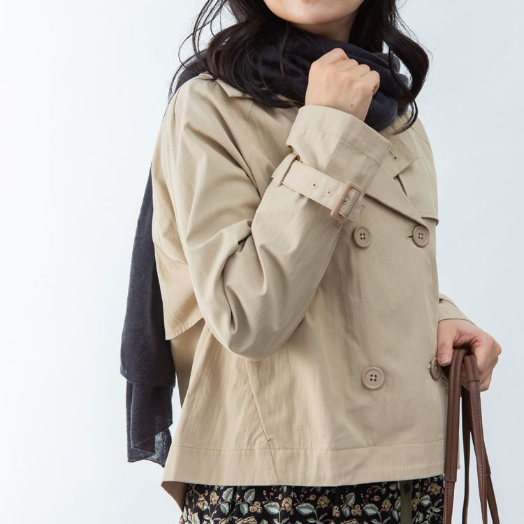 EGLANTINE スプリングコート ショート丈 トレンチコート シンプル LV-501417H3
