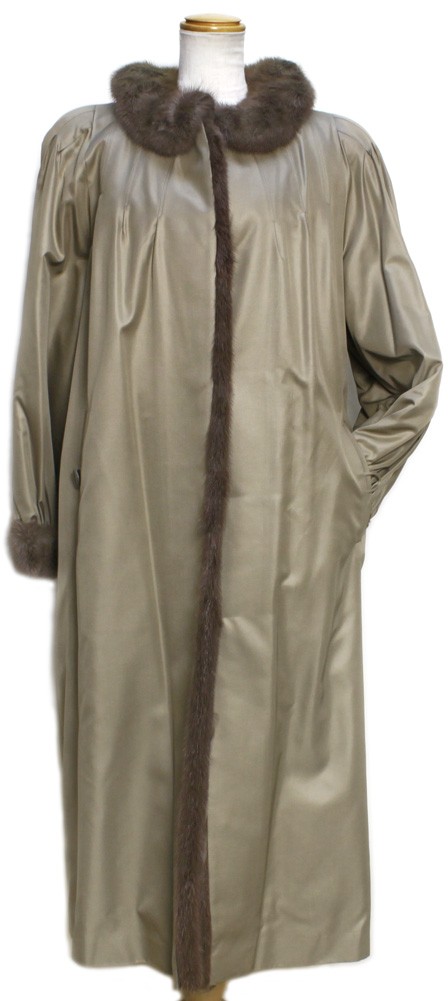 チキャンラム ファー ライナー ・ ミンク 襟 シルク 3way ロング