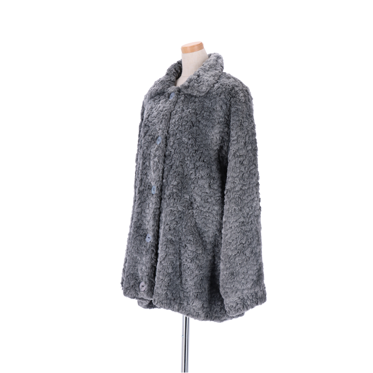 訳あり フランス製 最高級素材のフェイク ファー コート エコファー