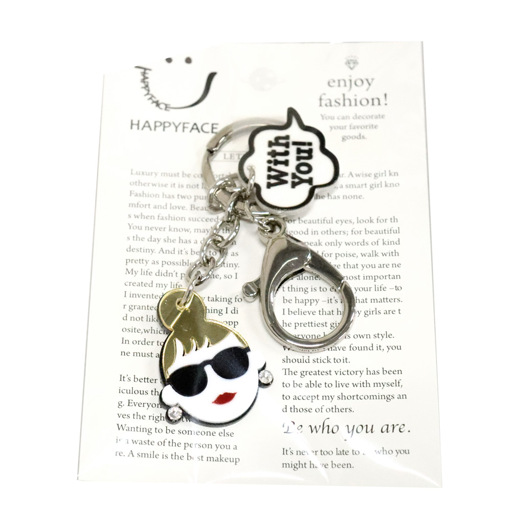 HAPPY FACE EMMA キーチャーム HAPPY CHARM サングラス LADY アクリル...