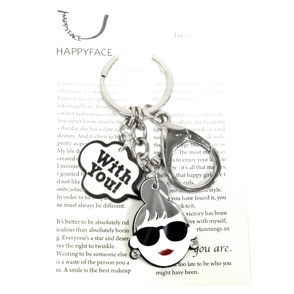 HAPPY FACE EMMA キーチャーム HAPPY CHARM サングラス LADY アクリル...