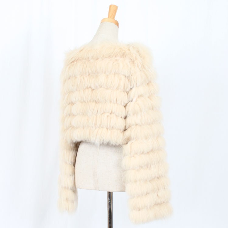 ブルーフォックス ファー ジャケット ベージュ : エルベートブルー