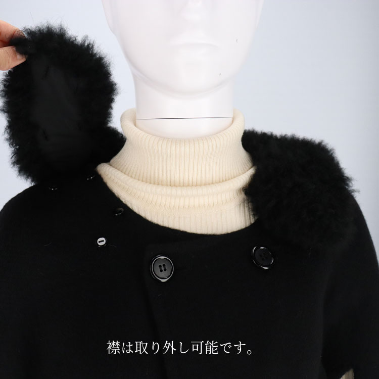 カシミヤ ケープ レディース ファー付き ケープコート ポンチョ マント