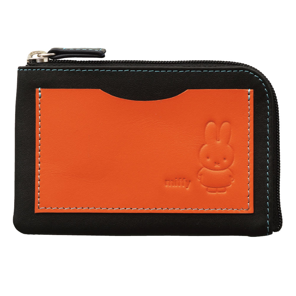 コインケース カードケース 小銭入れ mywalit miffy ミッフィー 9th コラボ 型押し レザー 牛革 エンボス ジップパース MY1391 かわいい マイウォリット | MYWALIT | 01