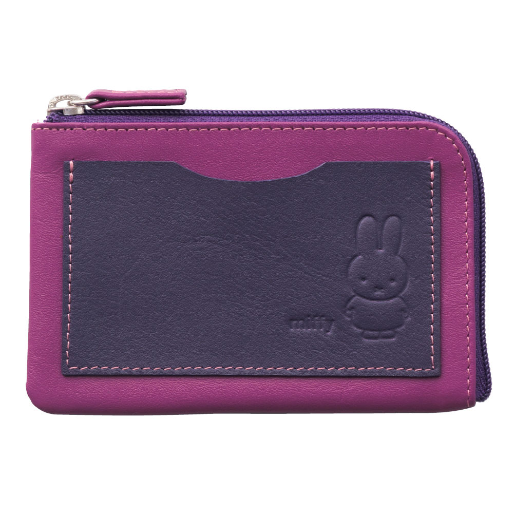 コインケース カードケース 小銭入れ mywalit miffy ミッフィー 9th コラボ 型押し レザー 牛革 エンボス ジップパース MY1391 かわいい マイウォリット | MYWALIT | 02
