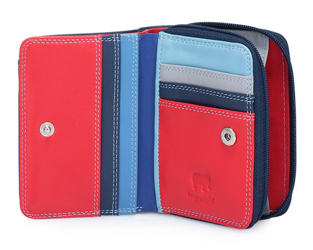 2つ折り財布 ミニ財布 mywalit カーフ レザー 小さい コンパクト 折