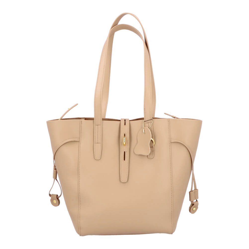 レザー トートバッグ 変形デザイン 2way 本革 バッグ ポーチ付き 無地