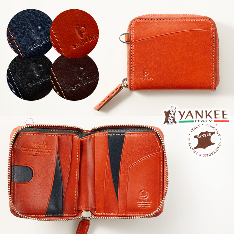 二つ折り 財布 お種銭付 YANKEE ヤンキー カジュアル 本革 ラウンド