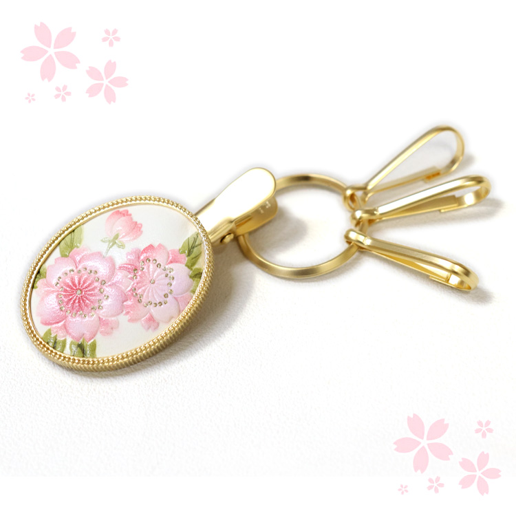 浅草文庫 キークリップ キーリング キーホルダー 八重桜 やえざくら