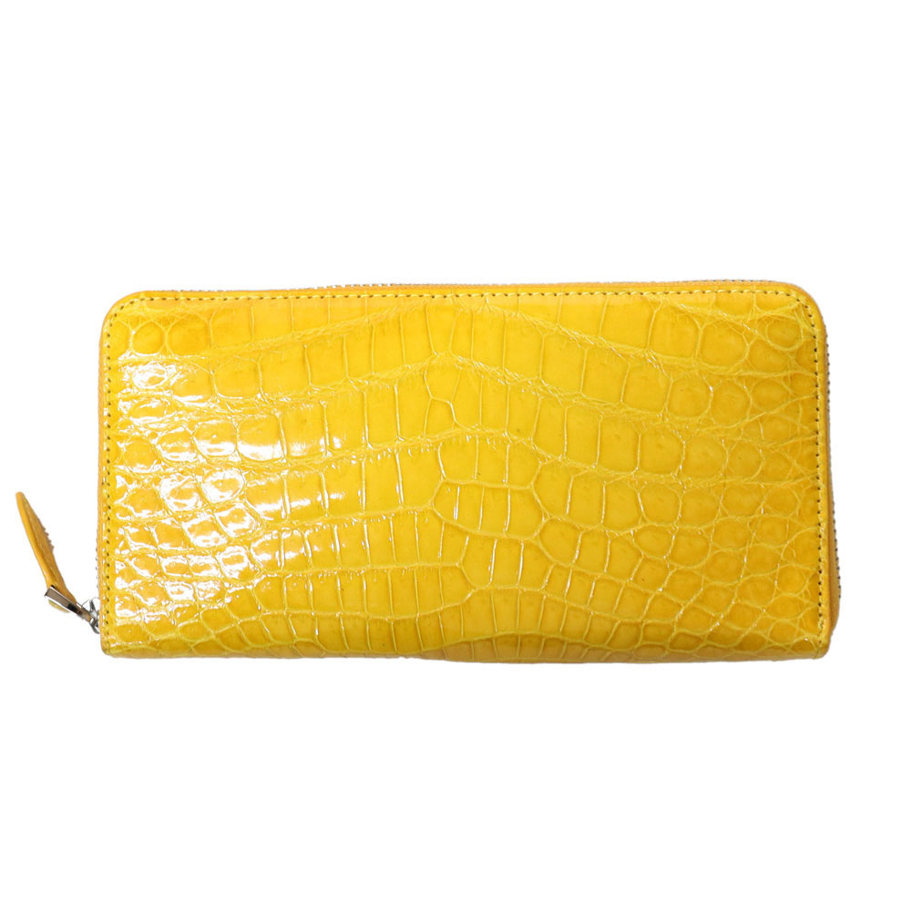 長財布 ラウンドファスナー 本革 シャイニングクロコ レザー