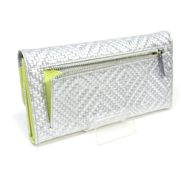 Arukan（アルカン） 長財布 本革 型押し メッシュ イタリア製牛革 財布