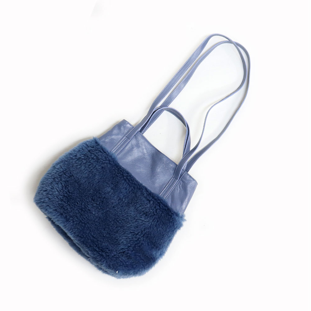エコファー フェイクファー 2WAY ショルダーバッグ トートバッグ 