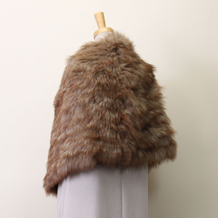 フォックス 編み込み ファー ケープ セーブル染め レディース ギフト