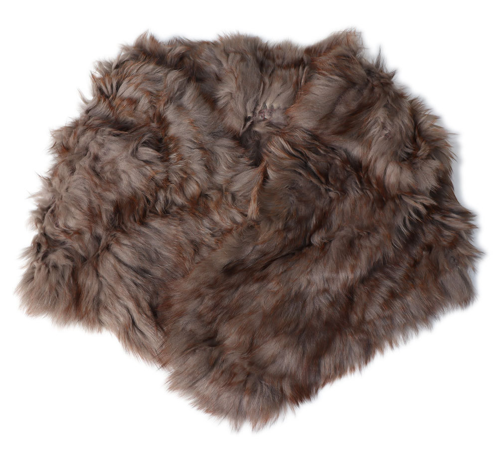 フォックス 編み込み ファー ケープ セーブル染め レディース ギフト