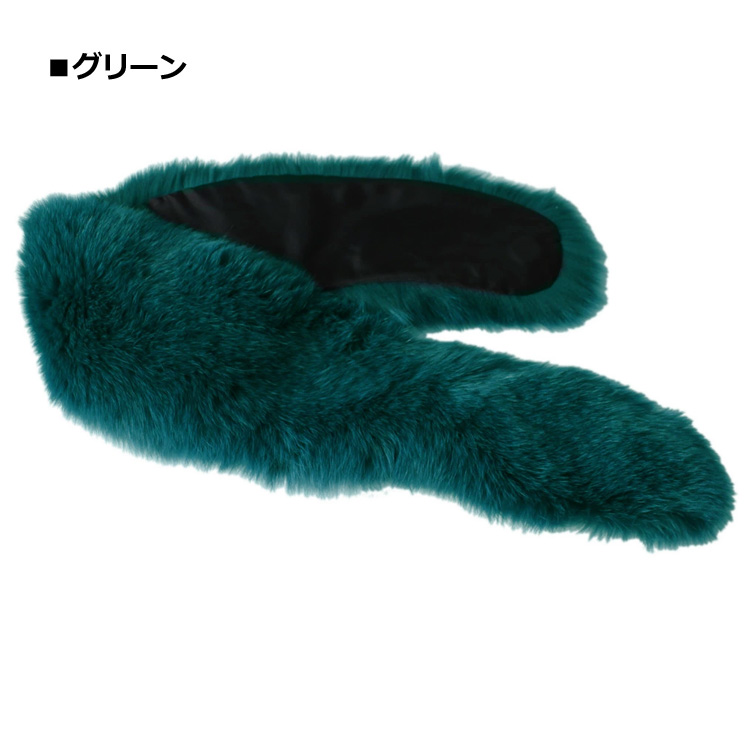 日本製 2way ブルーフォックス ファー ストール マフラー しっぽ付