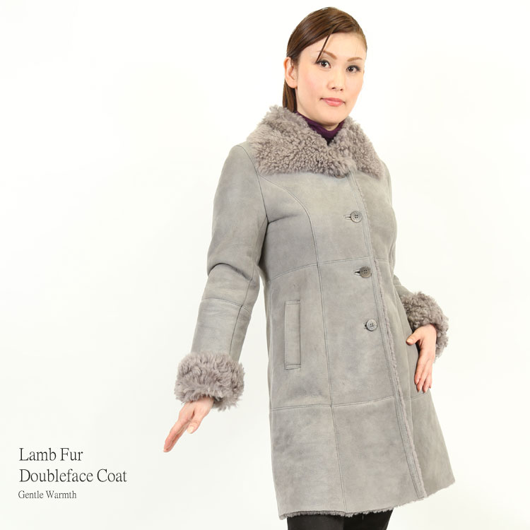 ラム ムートン ファー コート グレー : エルベートブルーレーベル