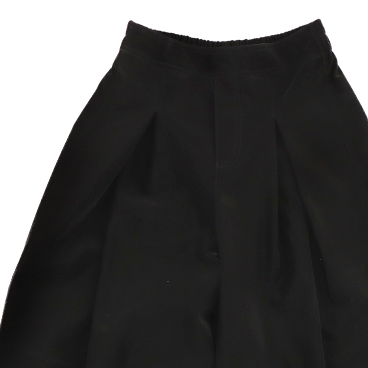 ベルベット レザー キュロット ロング ワイドパンツ スカート ブラック