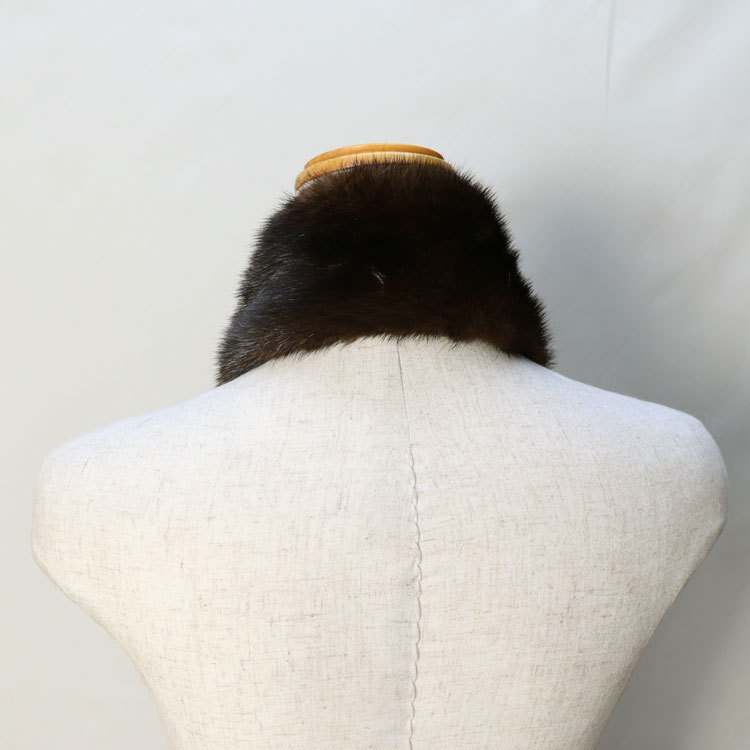 マフラー レディース メンズ ミンク ファー リアルファー ブラウン 秋