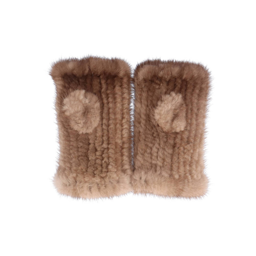 ミンク ファー ハンドウォーマー 手袋 リストウォーマー フィンガー