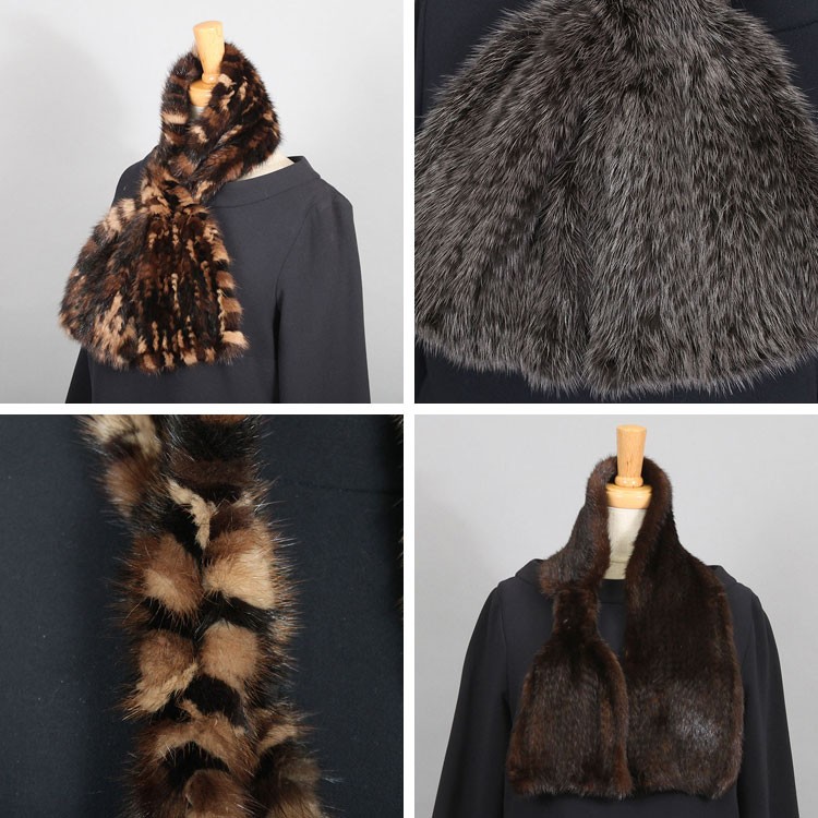 ミンク 編み込み ファー マフラー リボンデザイン 爆買 : エルベート