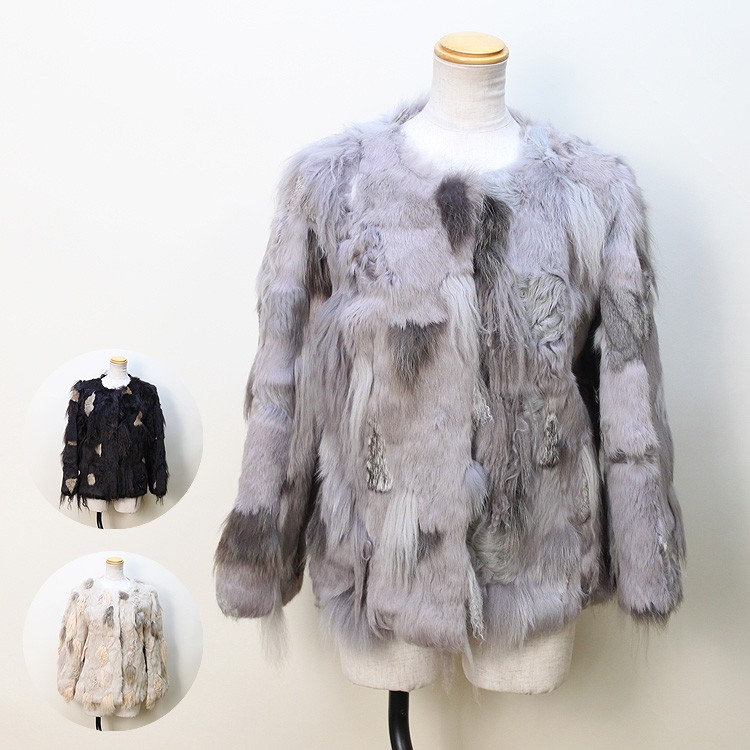 ラビット ラクーン ラム ミックス ファー ジャケット レディース 爆買