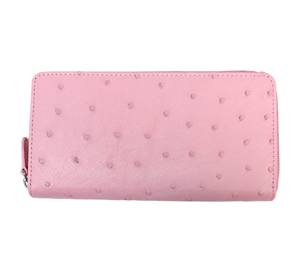 オーストリッチ レザー 長財布 ラウンドファスナー 本革 財布 ラウンド