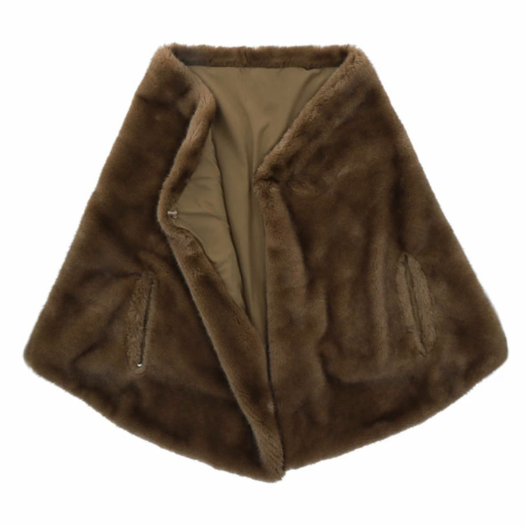 エコファー 2way ケープ マフラー ストール