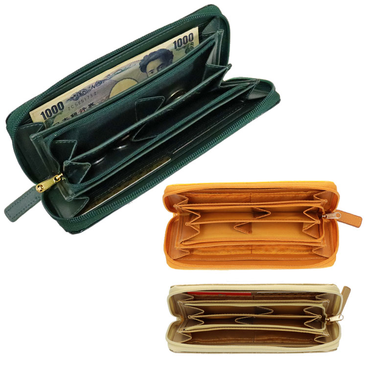 ルイ・ガルシア コインが分けられる ラウンドファスナー 長財布 4200