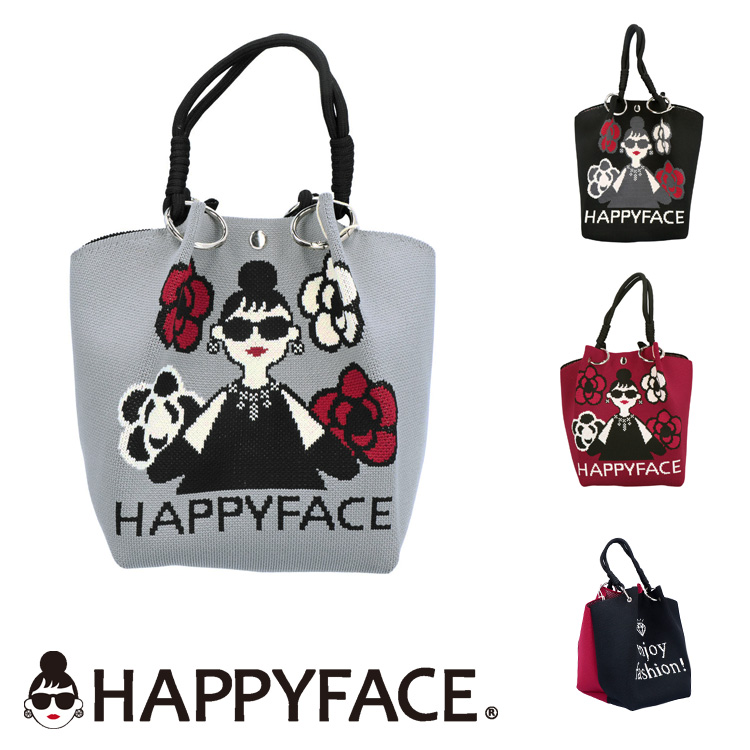 トートバッグ HAPPY FACE EMMA スクエア ロゴアイコン ピコニット