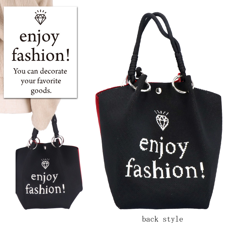 トートバッグ HAPPY FACE EMMA スクエア ドット ピコニット 水玉 マチ