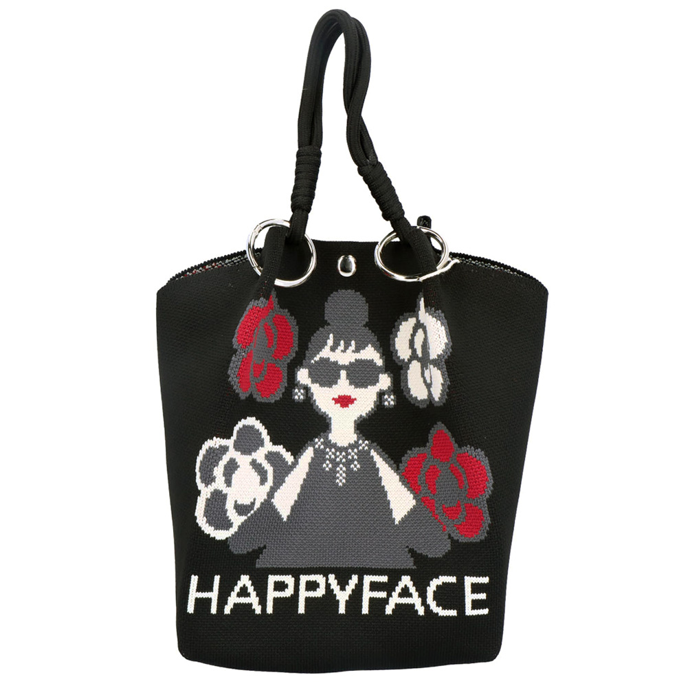 トートバッグ HAPPY FACE EMMA スクエア ロゴアイコン ピコニット