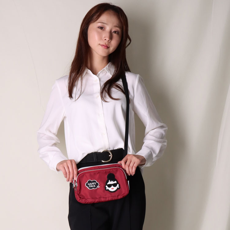 HAPPYFACE エマちゃん　裏ポーチandショルダーバック HAPPY FACE レディーエマシリーズ 2WAYショルダー バッグ お