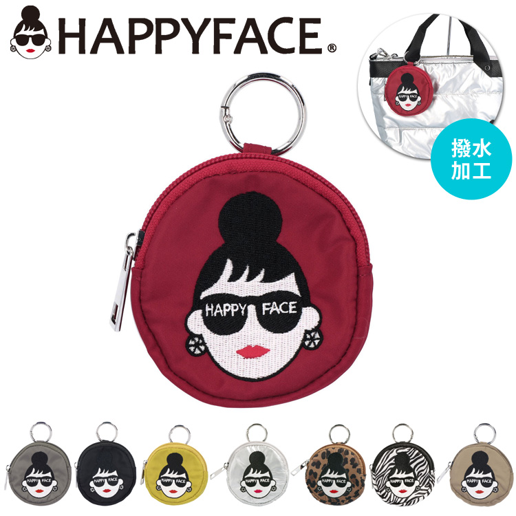歳末処分価格【新品SALE】Paul Smith HAPPY カラナビ付ポーチ HAPPY FACE EMMA ポーチ 顔 刺繍 カラビナ 丸ポーチ キーチャーム
