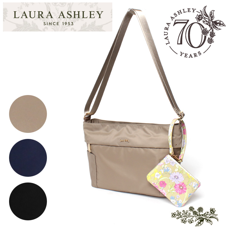 LAURA ASHLEY 横型 ショルダーバッグ ポーチセット Wales Gilly