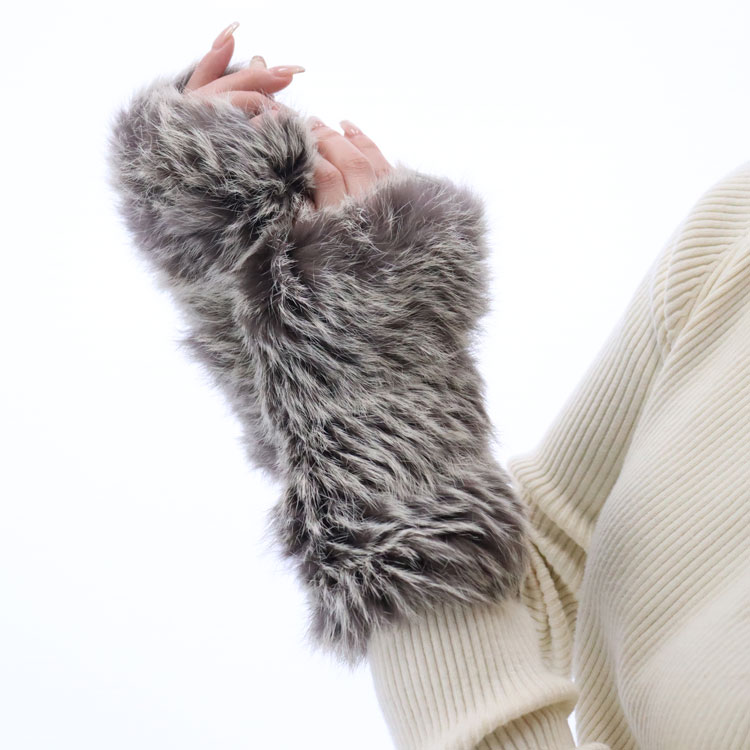 ラビット ファー アームウォーマー リストウォーマー リアルファー