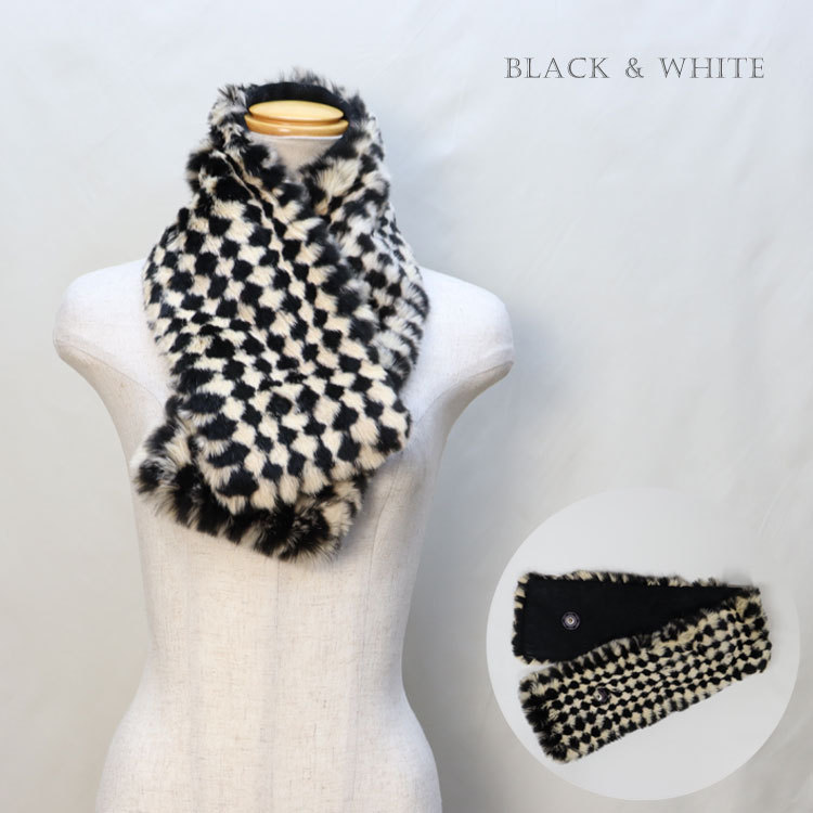 ラビット ファー マフラー 柄入り レディース ギフト プレゼント