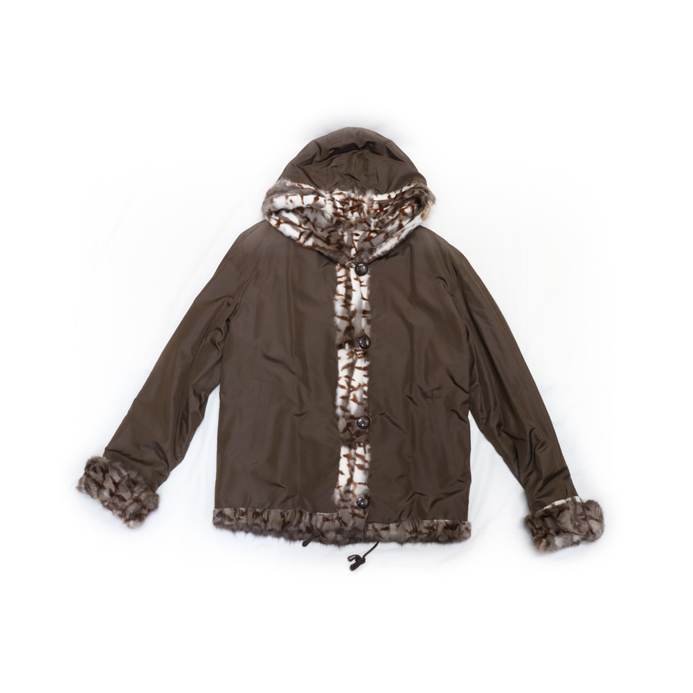 スキレル リス リバーシブル ファー ジャケット ブラウン レディース