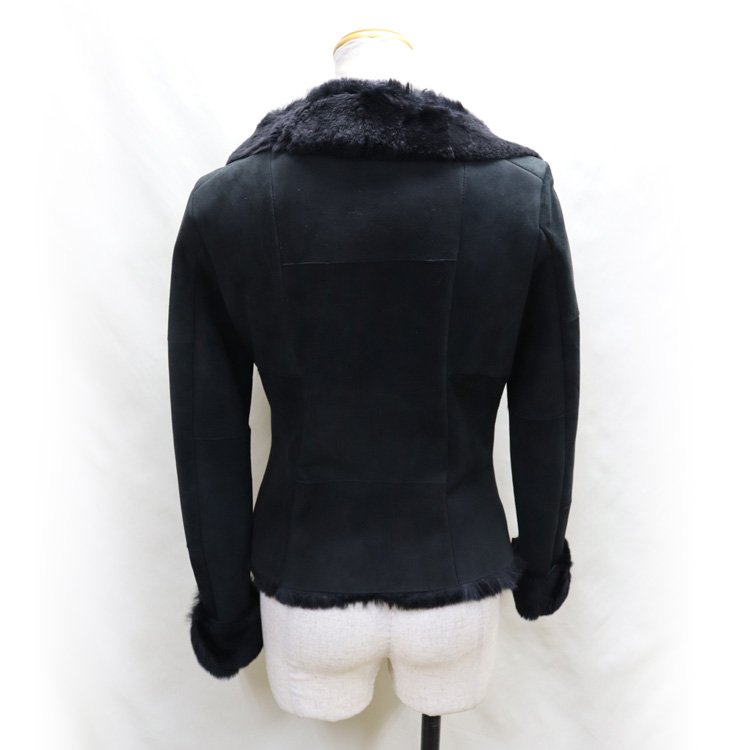 レッキスラビット Wフェイス ファー ジャケット ブラック レディース