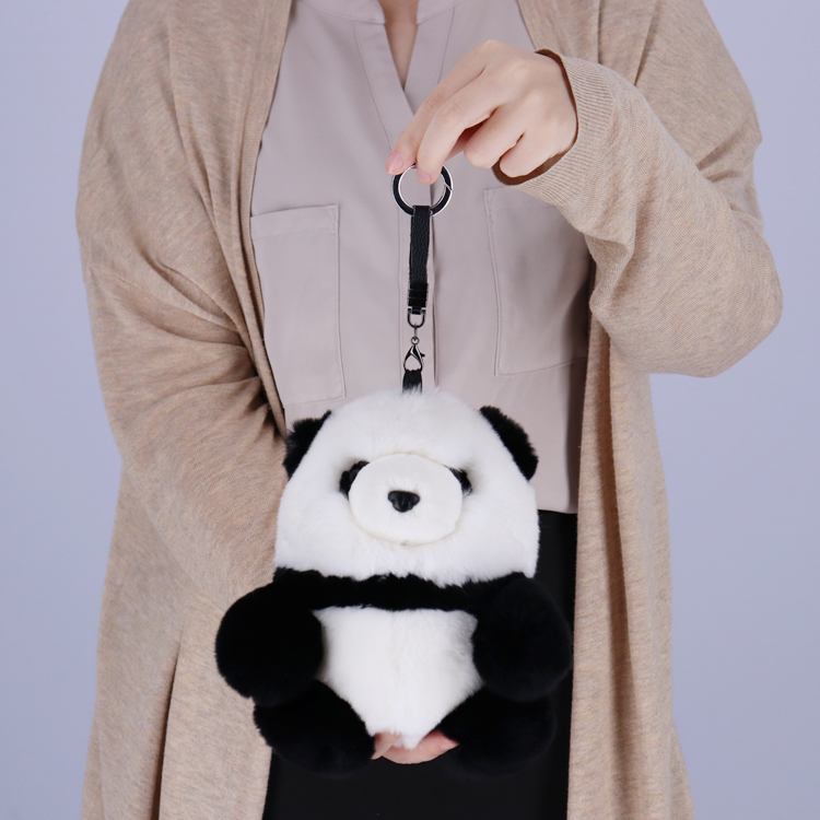 レッキスラビット ファー パンダ ぬいぐるみ Mサイズ ふわふわ 白黒