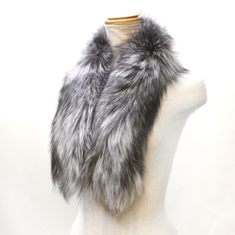 訳ありシルバーFOX 顔付きショール　毛皮のマフラー　リアルファー　襟巻き 訳ありシルバーFOX 顔付きショール 毛皮のマフラー リアルファー 襟
