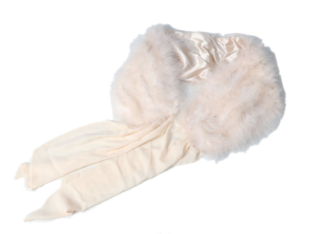 マラボー フェザー 羽根 シフォン ケープ ストール ショール