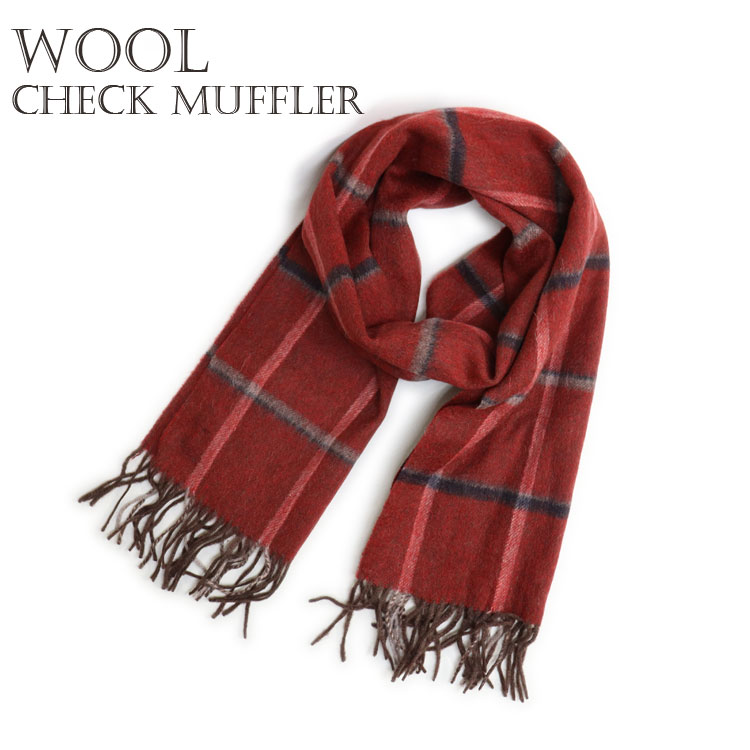 ウールマフラー グリーン/グレー フリンジ付き 太フリンジラッセルマフラー レディース(M10 スモーキーグリーン