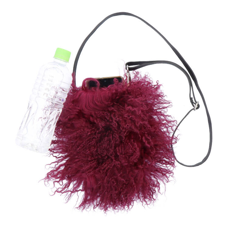  チベットラム ファー スマホポシェット ビビッドカラー レディース